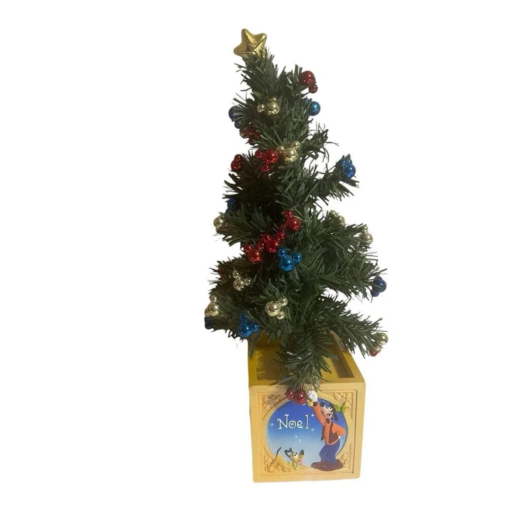 Disney Parks Fiber Optic Christmas Tree Mickey Minnie Pluto Goofy Dumbo 16" WORK